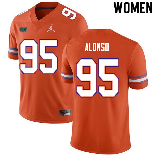 Women #95 Lucas Alonso Florida Gators College Football Jerseys Orange
